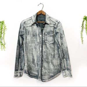 Anthro Civil Smith Acid Look Destroyed Shirt